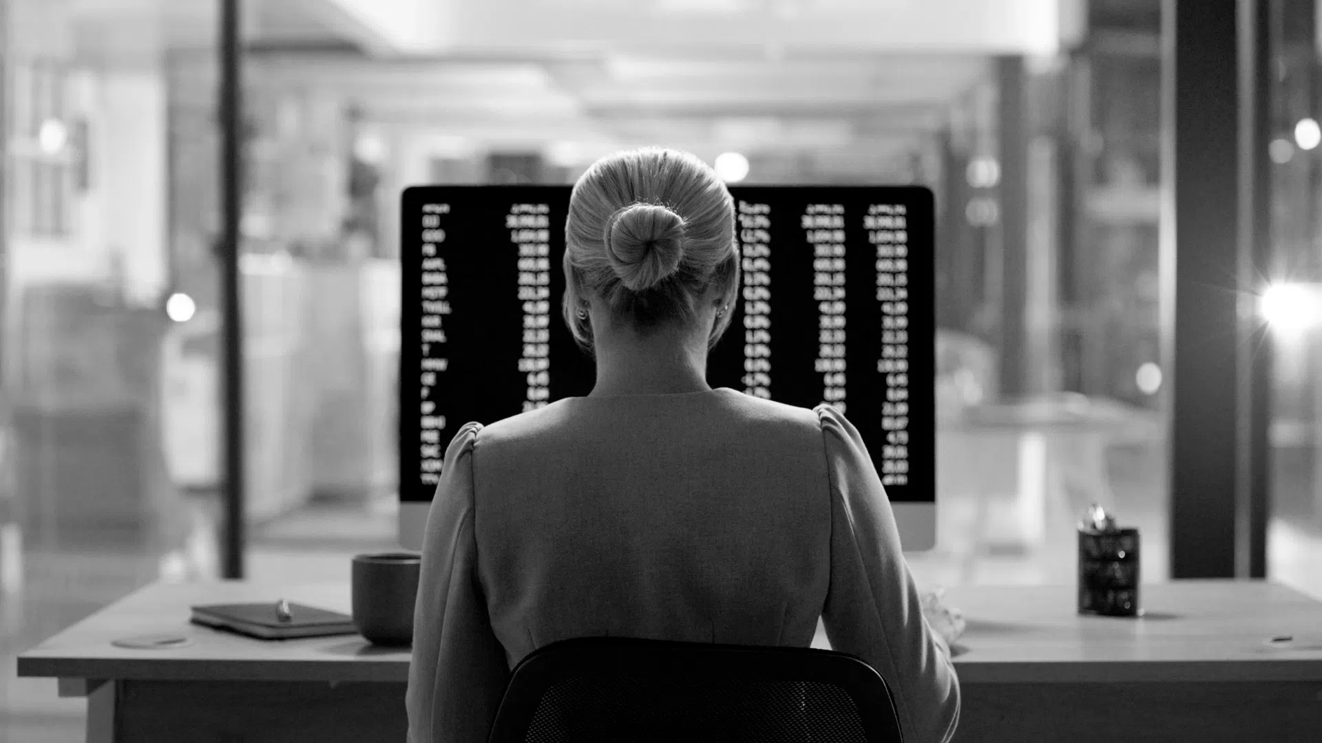 Engineering woman at screen working